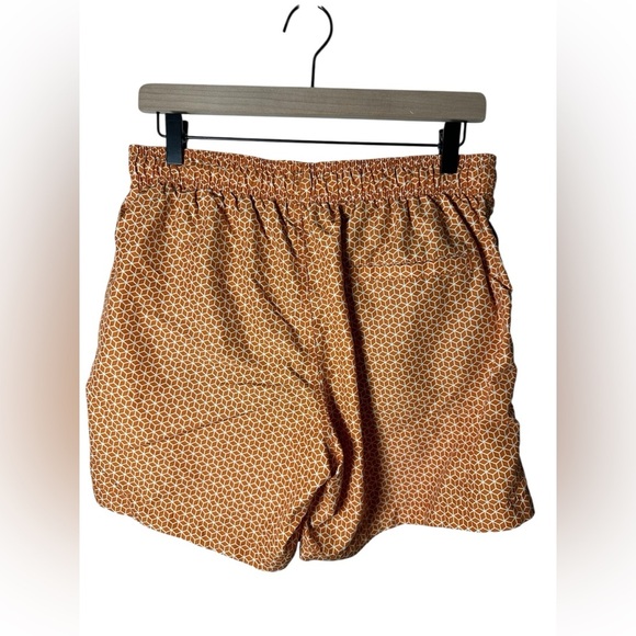 H&M Geometric Print Swim Shorts Orange White Size M - Picture 6 of 9